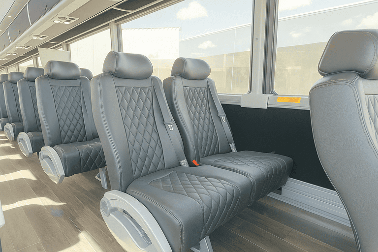 interior of Lakeville Coach Bus Service charter bus