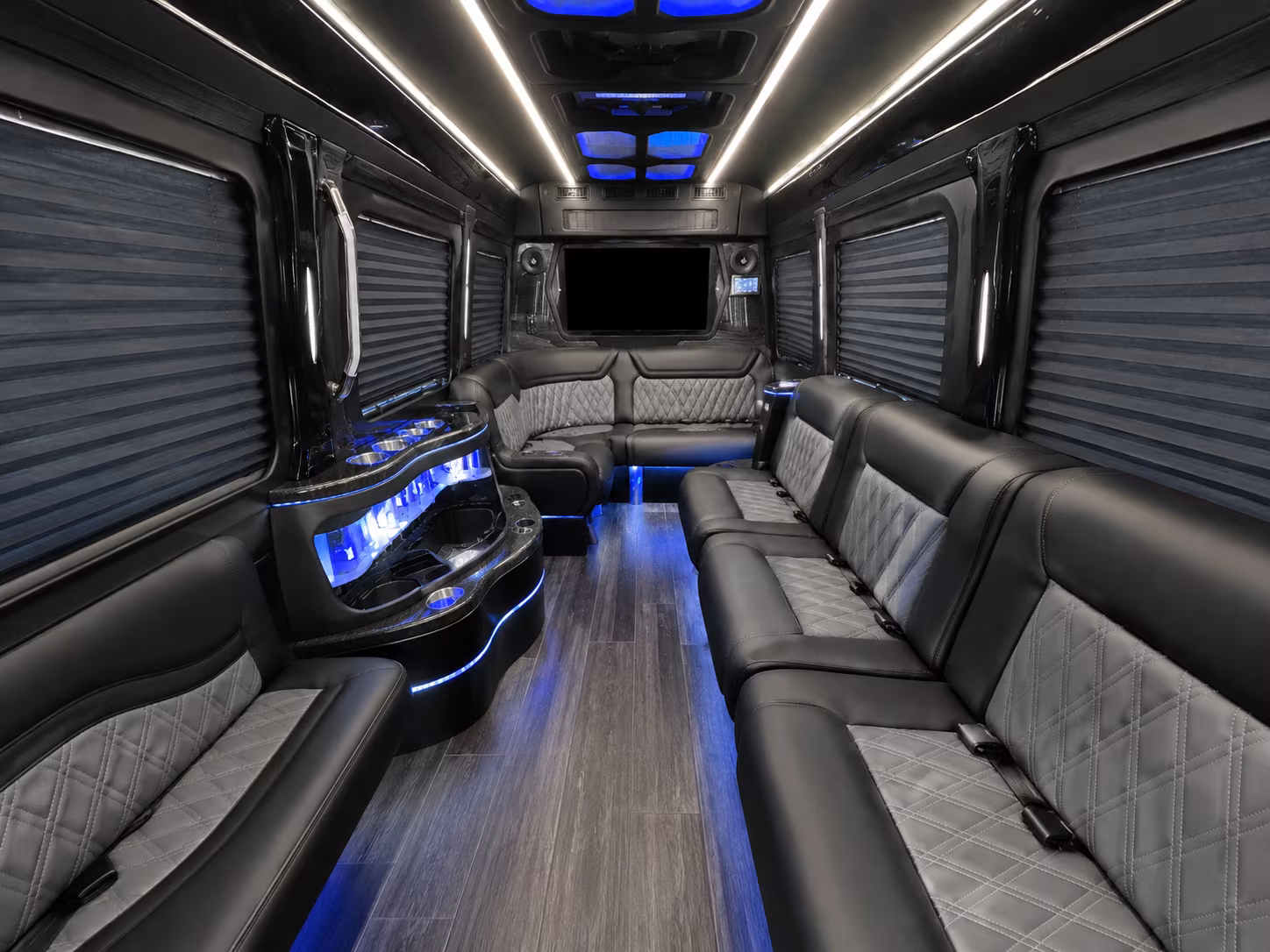 lakeville 50 passenger party bus interior